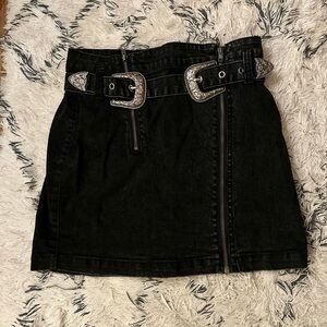 Black Denim Skirt